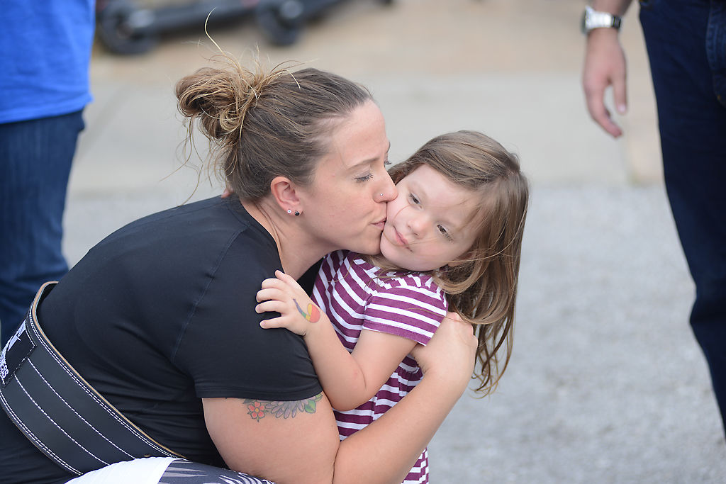 Kristy Boresi kisses her daughter Harriet